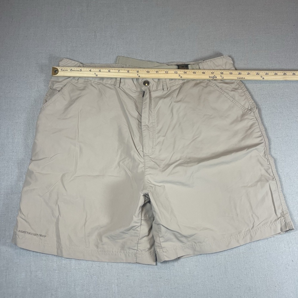 SCOTTeVEST Shorts Men's 40 Khaki TEC Belted Pockets Outdoors Nylon 7" Inseam - Picture 12 of 13